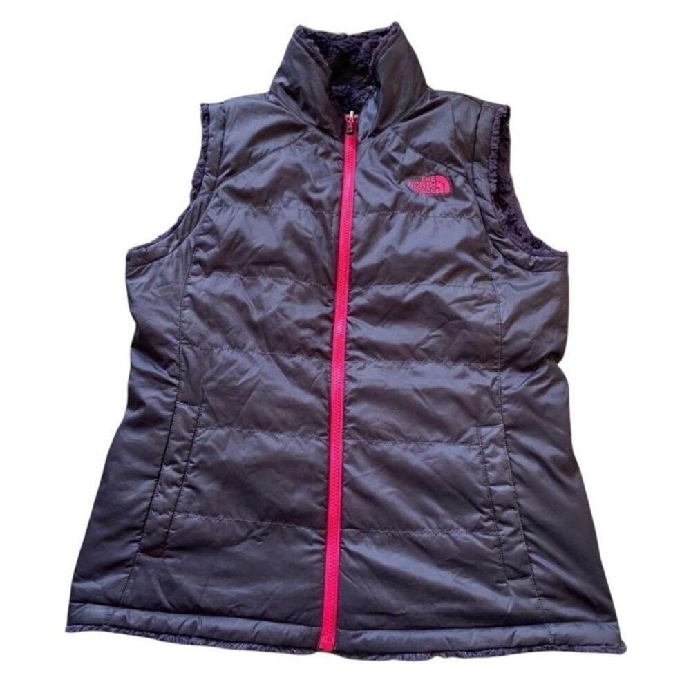 The North Face Purple Mossbud Swirl Reversible Insulated Jacket Vest sz M